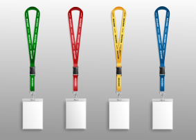 Bespoke printed conference or event lanyards in multiple colour options